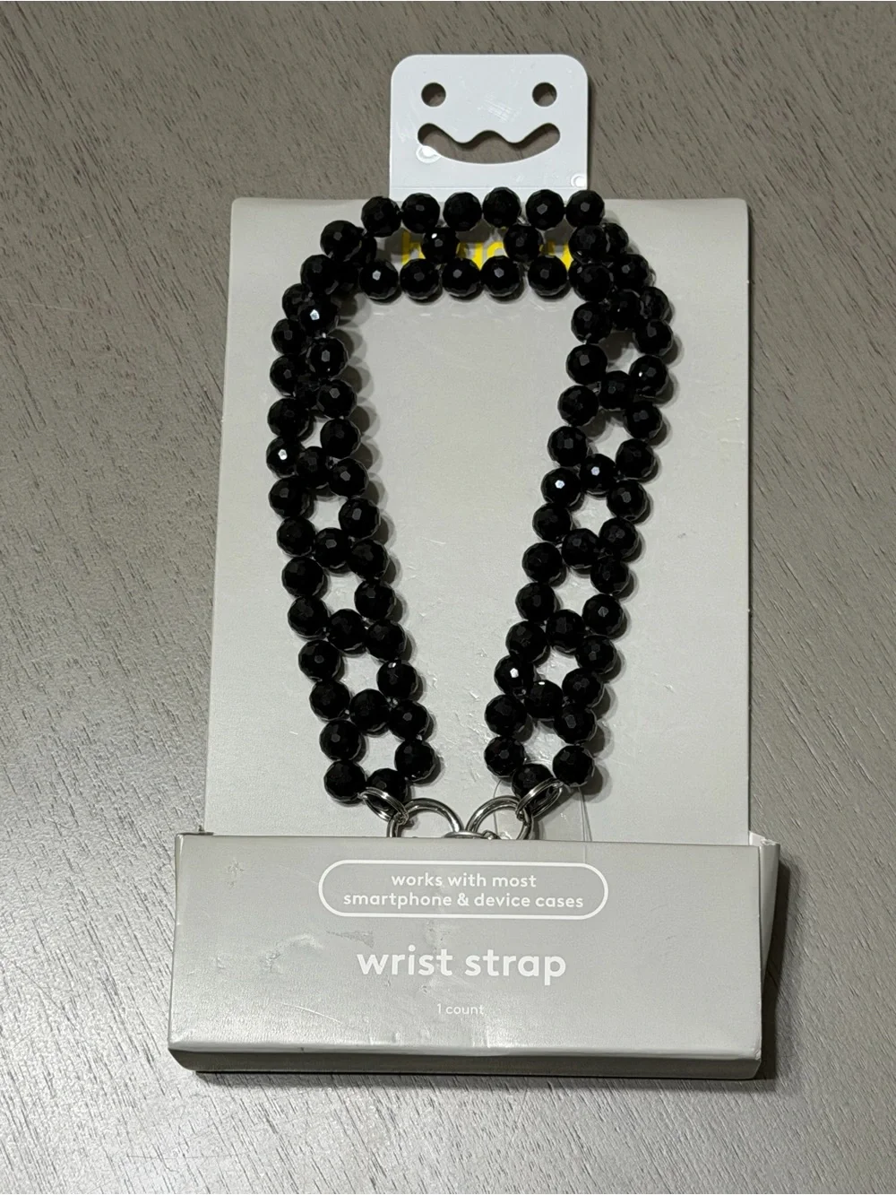 Heyday Black Beaded Smartphone Wrist Strap Bracelet